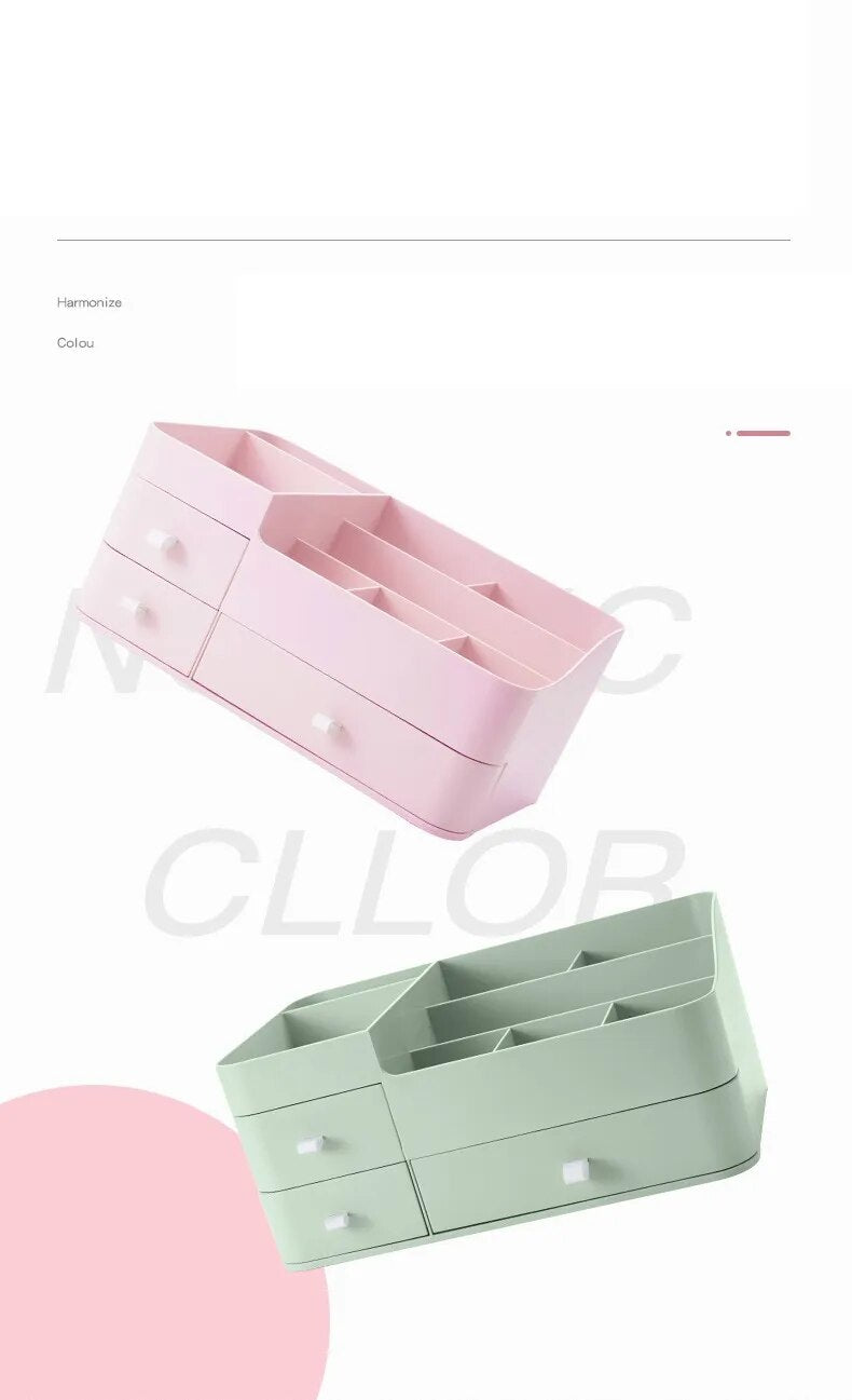 Home Cosmetic Storage Box Width Drawer, Large Desktop Dresser Shelf, Dormitory, Skin Care Product Organizing Storage Box