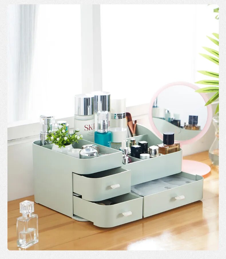 Home Cosmetic Storage Box Width Drawer, Large Desktop Dresser Shelf, Dormitory, Skin Care Product Organizing Storage Box