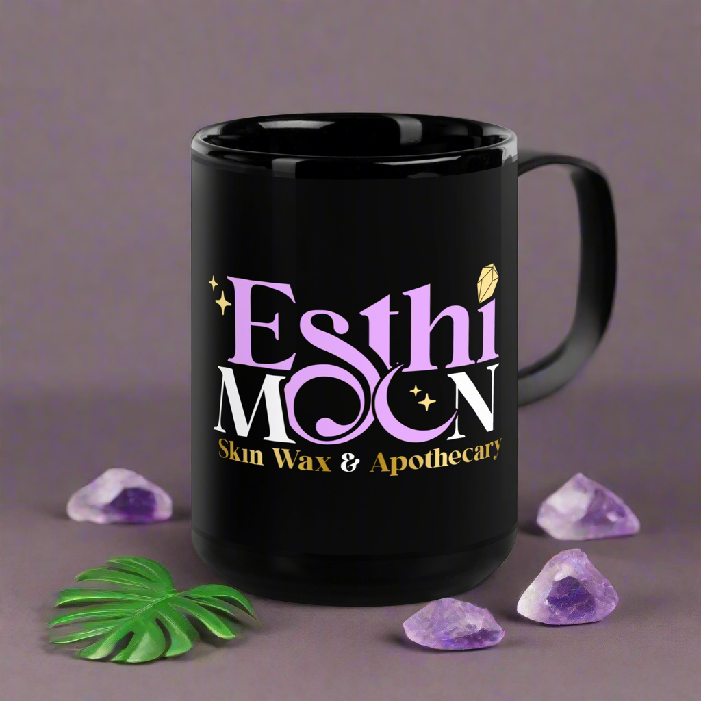 Black Esthi Moon Glossy Mug