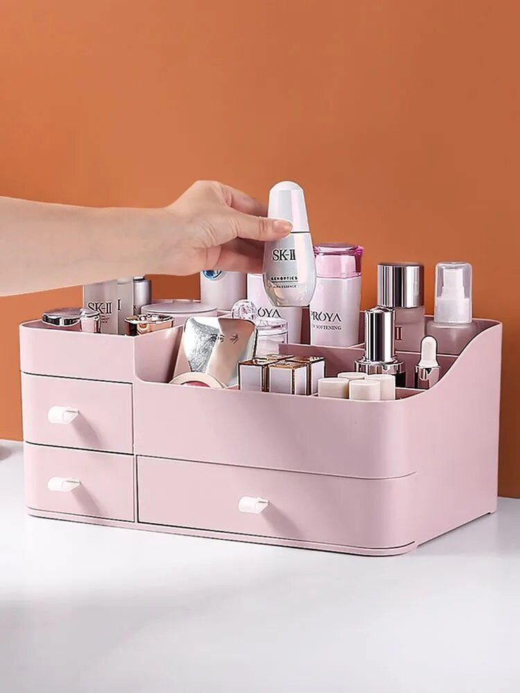Home Cosmetic Storage Box Width Drawer, Large Desktop Dresser Shelf, Dormitory, Skin Care Product Organizing Storage Box
