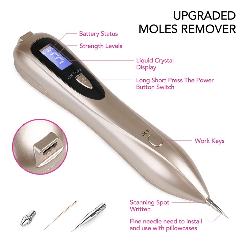 Beauty Star LCD Laser Plasma Pen Mole Removal Dark Spot Remover Plasma Pen Skin Care Skin Wart Tag Tattoo Removal Tool Skin Care