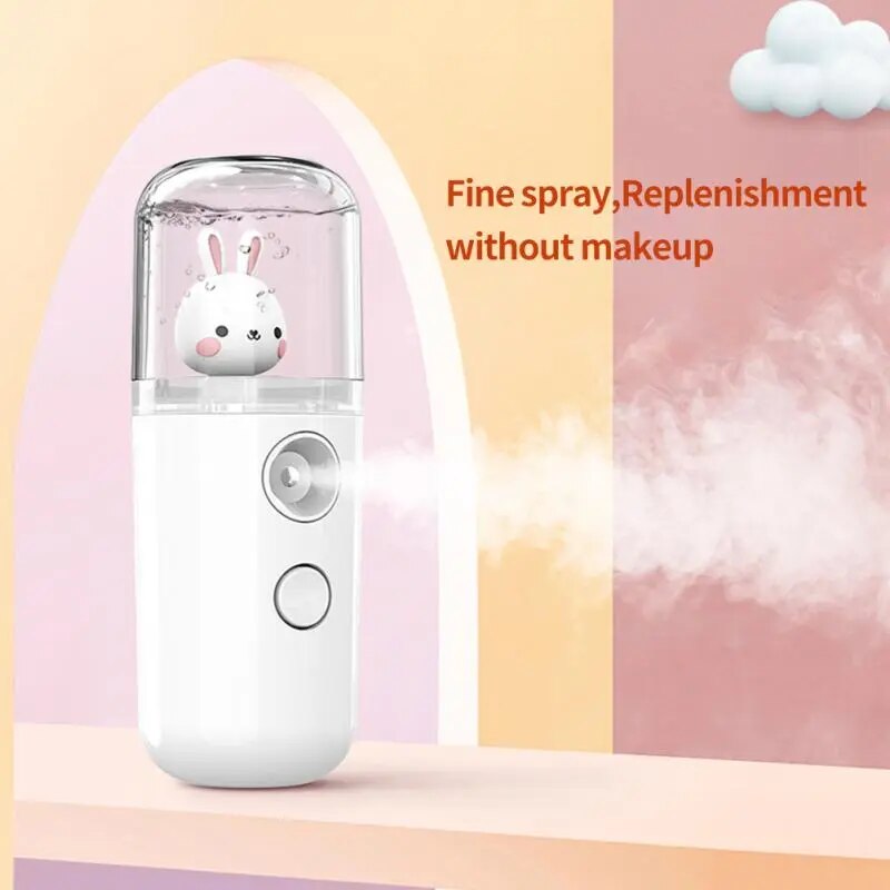 30ml Mini Nano Facial Sprayer USB Nebulizer Face Steamer Beauty Humidifier Portable Face Moisturizing Steamer Skin Care