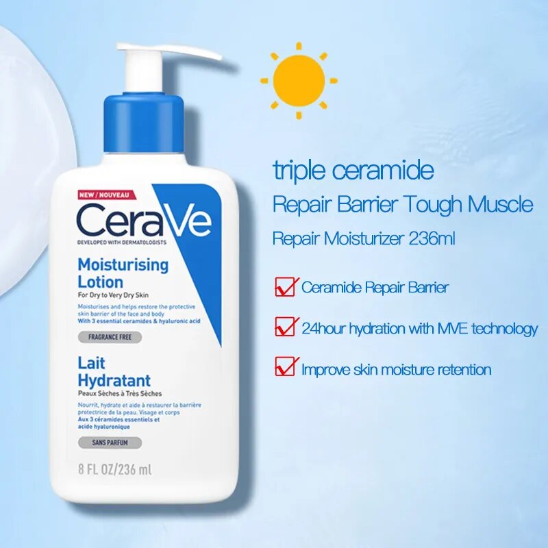 Cerave Skin Care Products Foaming Cleanser Salicylic Acid Hydrating Face Wash Moisturizing Lotion Blackhead Removal Care 236ml