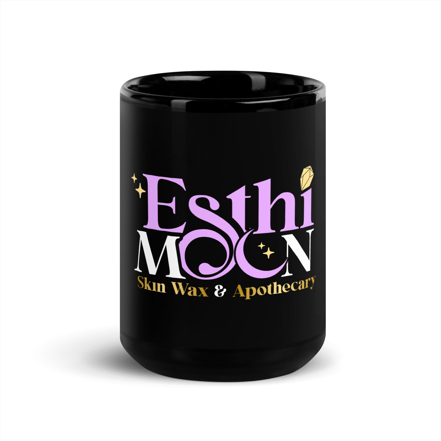 Black Esthi Moon Glossy Mug